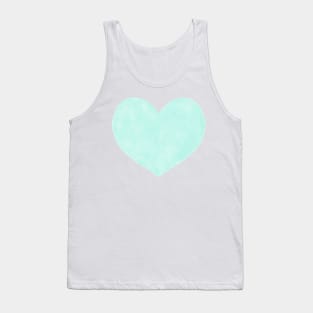 Watercolor Hearts - Mint and Dark Green Palette Tank Top